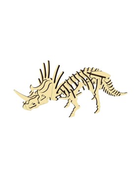 3D Wooden Triceratops Puzzle For Adults And Kids,DIY Dinosaur Model Kits,Toys Gifts For Kids And Adults
