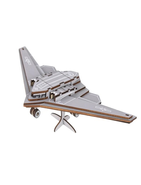 3D Wooden Stealth Bomber Puzzle For Adults And Kids,DIY Airplane Wooden Model Kits,Toys Gifts For Kids And Adults