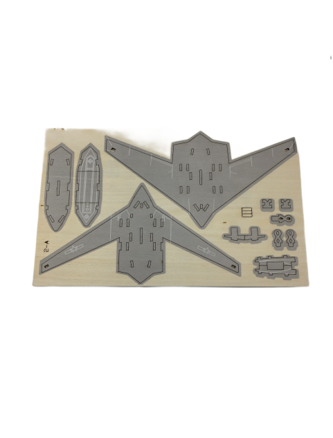 3D Wooden Stealth Bomber Puzzle For Adults And Kids,DIY Airplane Wooden Model Kits,Toys Gifts For Kids And Adults