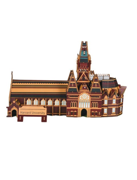 3D Wooden Puzzle For Adults And Teens,DIY Harvard University Wooden Model Kits,Toys Gifts For Teens And Adults