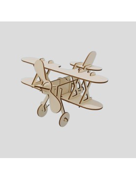 3D Wooden Biplane Puzzle For Adults And Kids,DIY Airplane Wooden Model Kits,Toys Gifts For Kids And Adults