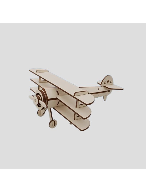 3D Wooden Triplane Puzzle For Adults And Kids,DIY Airplane Wooden Model Kits,Toys Gifts For Kids And Adults